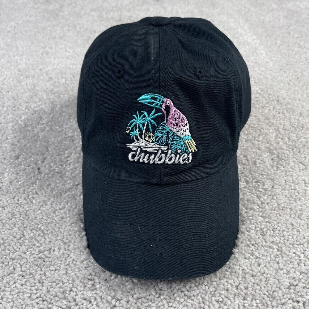 Chubbies‎ Hat Cap Mens Strapback Black Toucan Beach Tropical Embroidered Logo